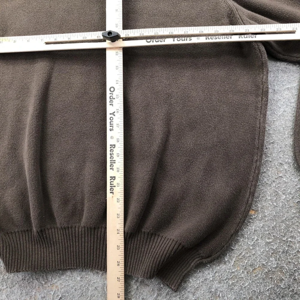 Vintage Old Navy Sweater Mens XL Brown Striped Knit Crewneck Logo Casual Basic